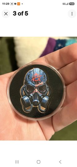 Anarchy Gas Mask 1 oz .999 Fine Copper Colorized