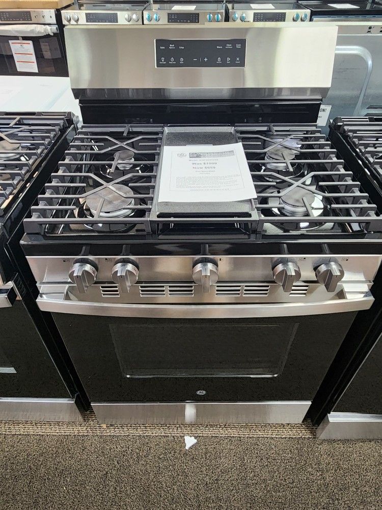 30 in.5-Burners Free-Standing Gas Range in Stainless Steel with Crisp Mode