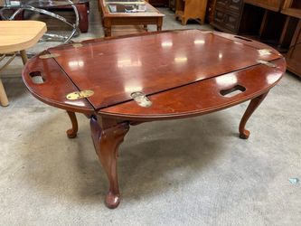 Vintage Mahogany Finish Butlers Tray Style Coffee Table