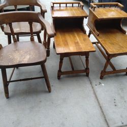 Wood End Tables n Chairs