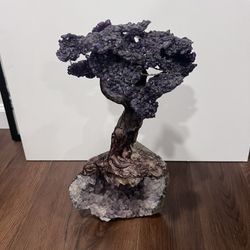 Amethyst 15.5 “ Tall X 8” wide Handmade Gemstone Tree on a Crystal base