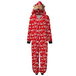 Reindeer Christmas Onesie Long Sleeve Letter Print Soft Pajamas - Men’s Large