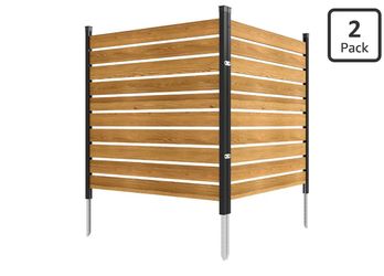 Wood Privacy Fence, 38" W x 42" L, 2 Panel Solid Air Conditioner Fence Screen, Pool Equipment Enclosure with Metal Stakes, Easy DIY Installation,only