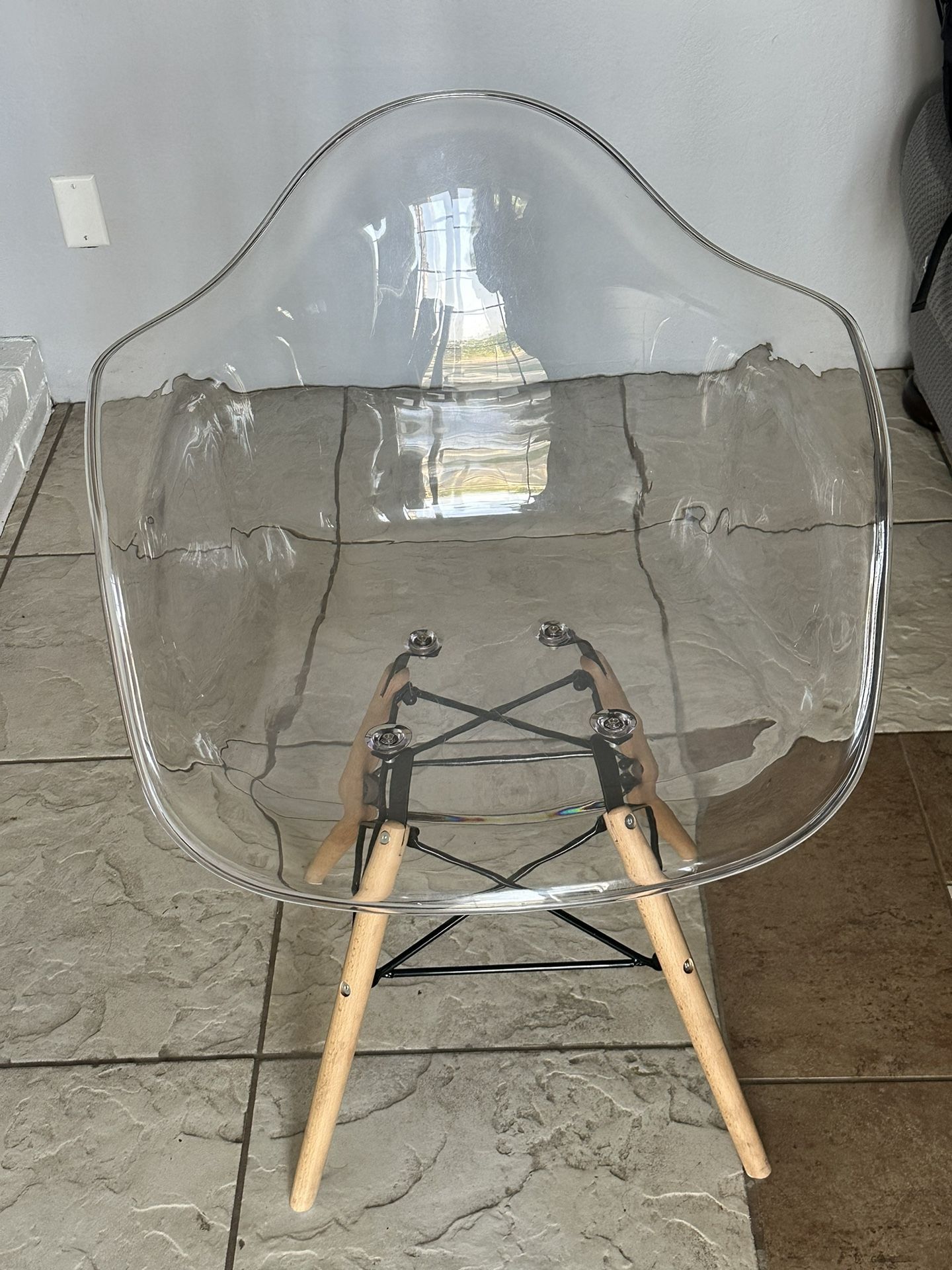 Glass Looking Wooden Chair