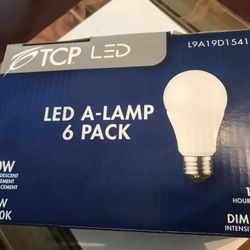 Dimmable LED six pack lightbulbs, 9.5 W (60 W equivalent) 41000