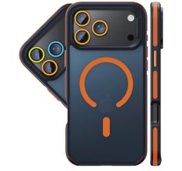DuneAurora Magnetic for iPhone 18 Pro Max Case Orange with DIY Camera Cover Compatible with Magsafe, Military-Grade Protection, Anti-slip Bumper Shock