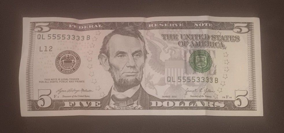Very Rare $5 Bill New Like Condition
