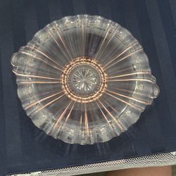 Pink depression glass Candy dish