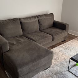 Charcoal Microfiber Sofa/chaise