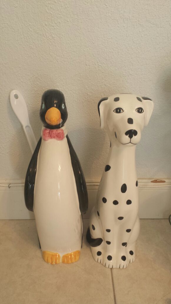 Penguin and Dalmation Toilet Brush Holders