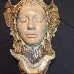 Mermaid Sculpture Fountain Planter Wall Pocket Pottery, Richard Zunker , Artist