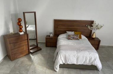 Walnut Wood Bedroom Furniture Set