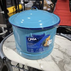 34 Qt Blue Tamale Steamer and 21.5 Qt Speckled Black Water Bath Canner