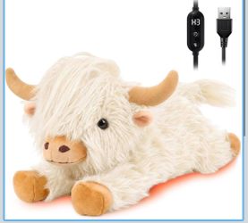 Highland Cow Heating Pad for Period Cramps, Heated Plush Stuffed Animals
