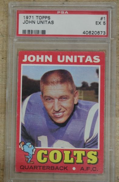 1971 Topps #1 John Unitas PSA 5 Baltimore Colts.