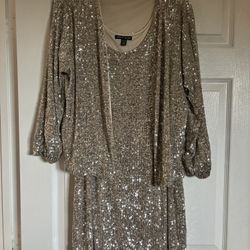 Silver Sequin  Dress &  Jacket