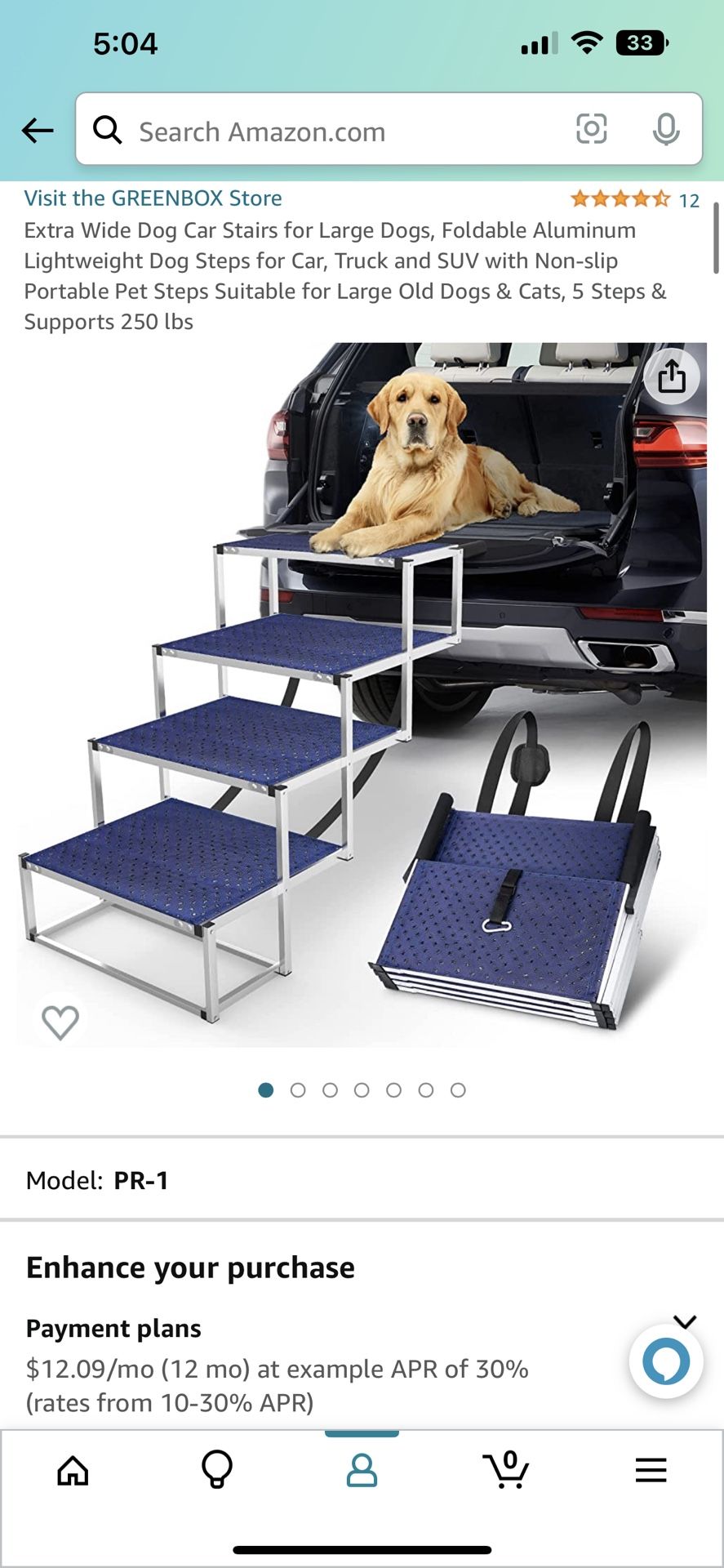 Extra Wide Dog Car Stairs for Large Dogs, Foldable Aluminum Lightweight Dog Steps for Car, Truck and SUV with Non-slip Portable Pet Steps Suitable for
