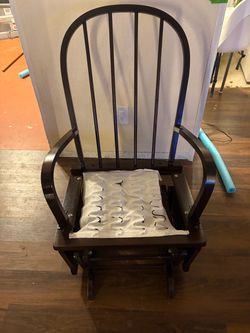 Sliding Rocking Chair and Stool (No cushions)