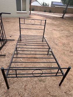 Twin bed metal frame.