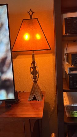 Art Deco Era Lamp Base with Mica Shade