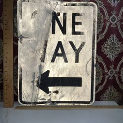 One Way Traffic Sign Authentic Los Angeles Retired Sign 