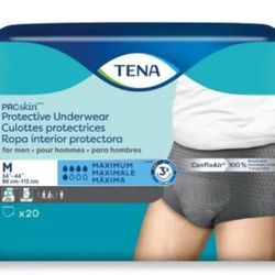 TENA ProSkin Men's Incontinence Underwear Size M (4) Packs