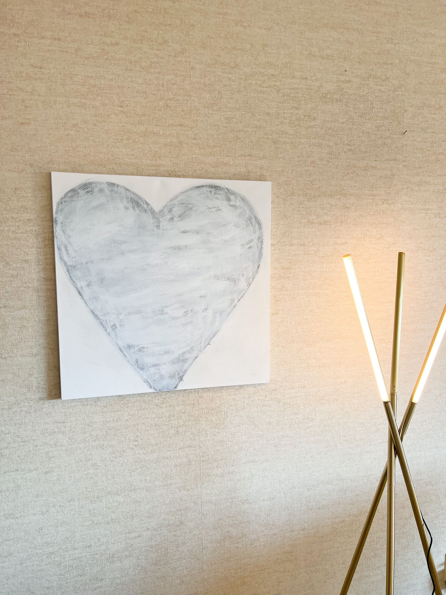 Large Heart Art On Canvas . Hand Painted