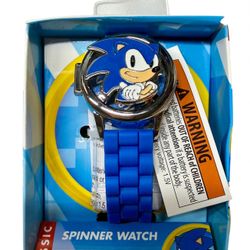 Sega Sonic Hedgehog Accutime Top Spinner Flip Digital Watch New Sealed