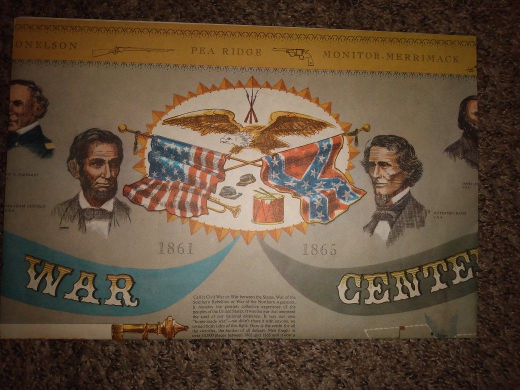 1(1961).(1964)Gettysburg Civil War Battles History Map From Gettysburg Vintage 