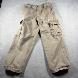 Vintage Old Navy 94' Cargo Paratrooper Pants Men’s 32x28 Beige Distress Y2K#2421