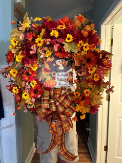 Grateful, Thankful, Blessed Handmade Fall Wreath