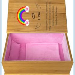 Handmade Pet Casket Pine Wood，Dog Cat Casket,Coffin|Pet Caskets For Dogs,Cats|Pet Burial Box,Wooden Box| Pet Memorial (inside 23.6" L x13 W x8.3 H) Pi