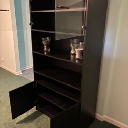 Modern Black Display Cabinet / Bookshelf (Set of 2 Available)