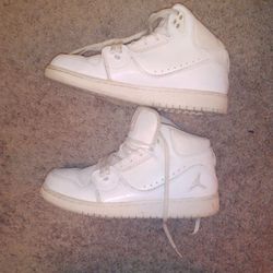 White Mid Cut Nike Air Jordans 
