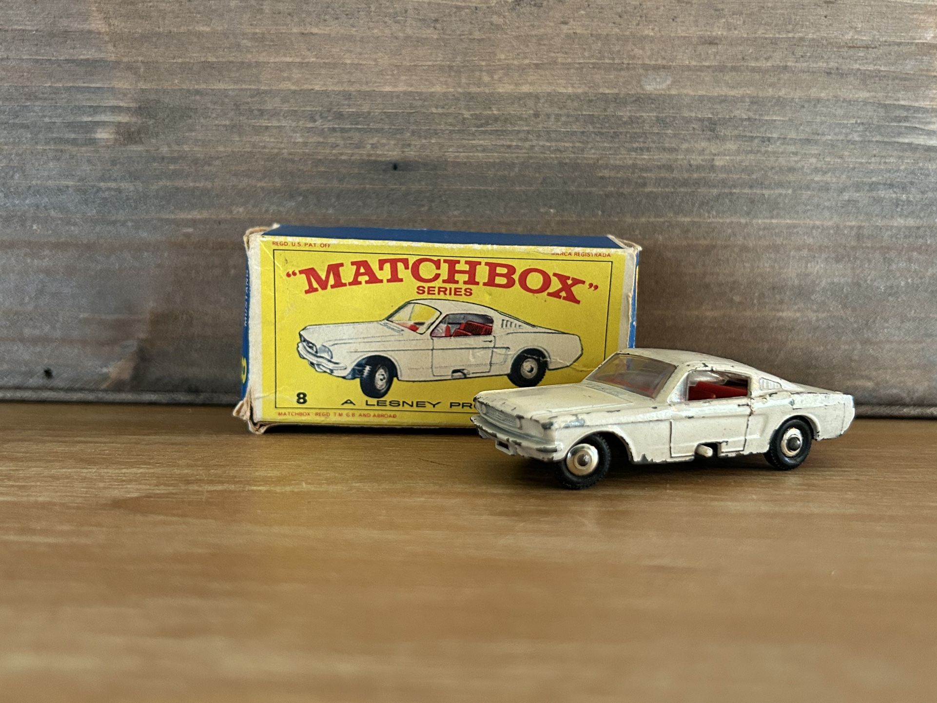 LESNEY Matchbox Series No.8 Ford Mustang Coupe With Original Box