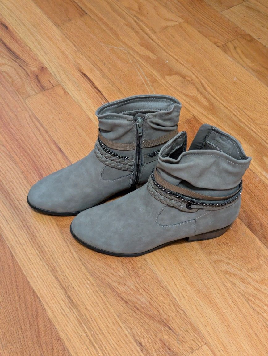 Grey Boots, Size 6, Never Worn