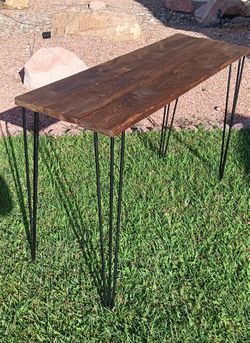 NEW Rustic Wood Console Table with Hairpin Legs