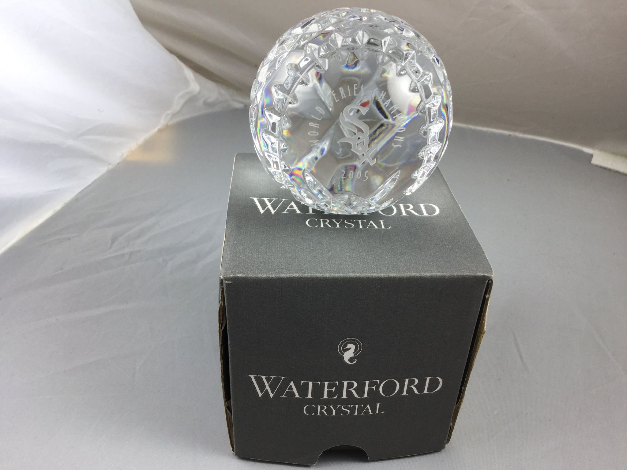 WATERFORD Crystal Paperweight - YANKEES World Series Champions