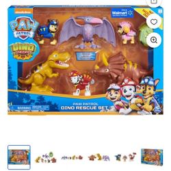 PAW Patrol, Dino Rescue Set with 6 Collectible Pup and Dinosaur Figures