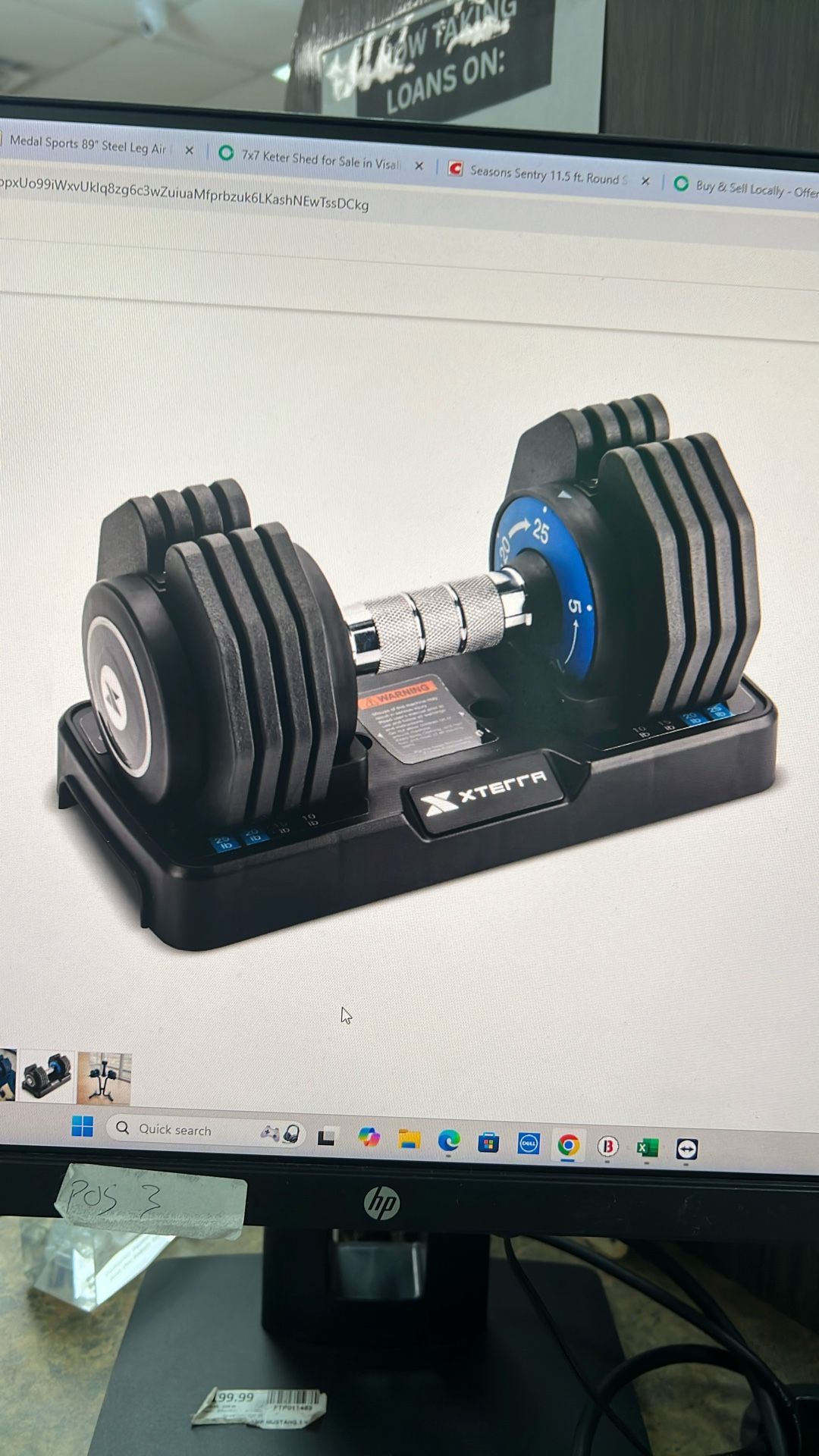 Xterra 25lb Adjustable Dumbbell Set with Stand