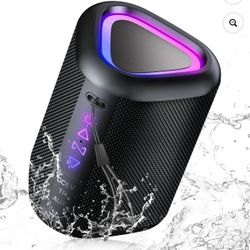 Portable Bluetooth Speaker with Lights, Powerful Crystal Clear Sound, IPX7 Waterproof, All Day Playtime, AUX&TF-Card Input, Bluetooth 5.4, TWS Paring,
