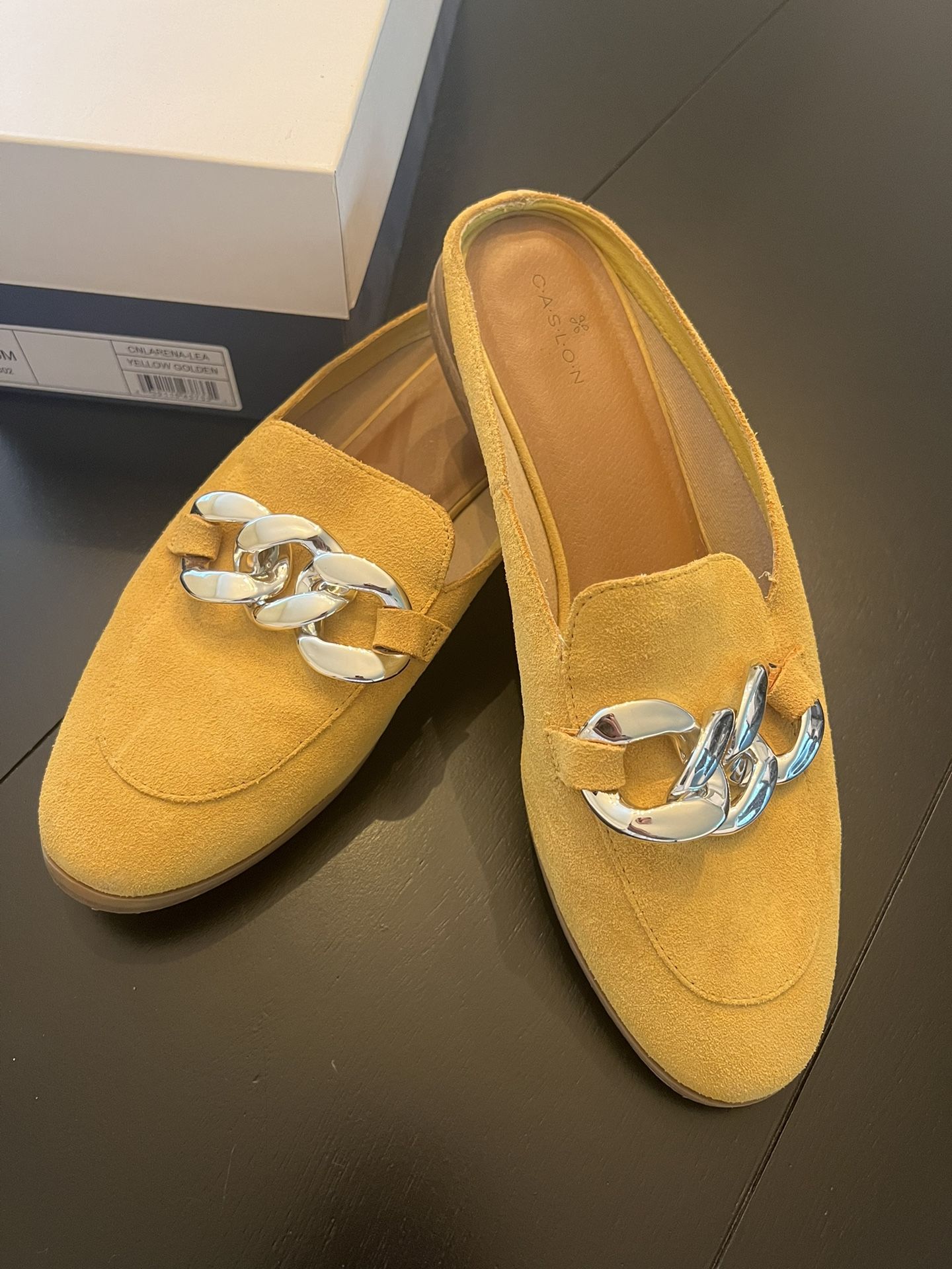 New Caslon Women’s Yellow Suede Mules (size 8.5)