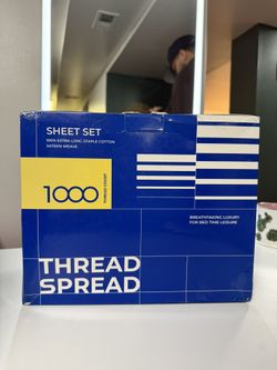 THREAD SPREAD Pure Egyptian Cotton King Size Sheets Set - 4Pc 1000 Thread Count