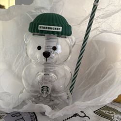 Starbucks Glass Teddy Bear Cup 2025