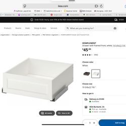 Komplement shaker drawer new in box for Pax 19 5/8 width cabinet and pull out shelf