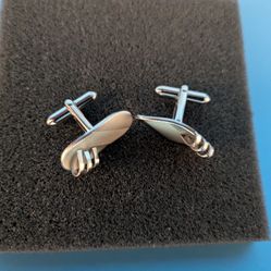 Swank Silver 3D Design Cufflinks