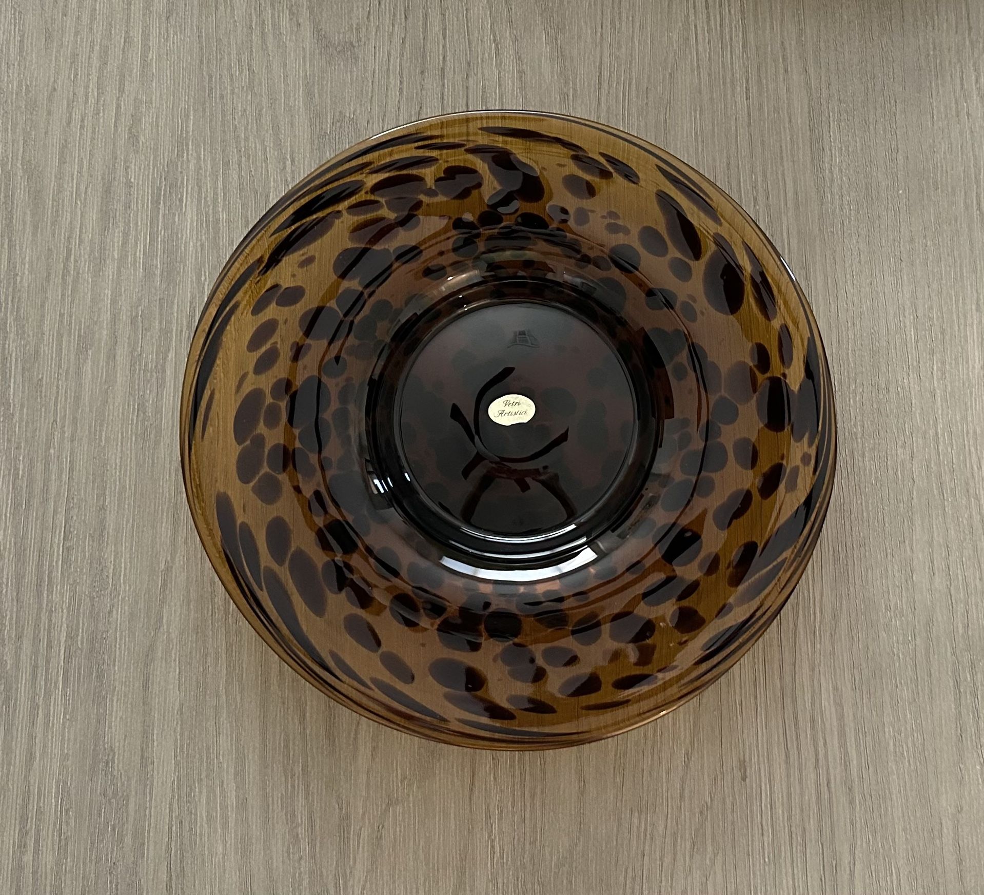 Rare Vintage Vetri Artistici Glass Bowl/Plate - Tortoise Shell Pattern