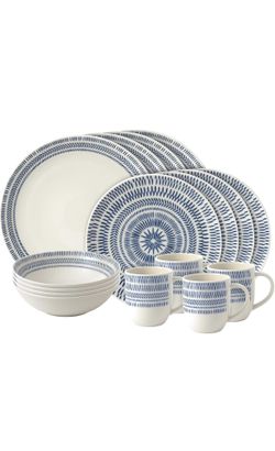 Tableware Set: Royal Doulton Ellen Degeneres Chevron Dark Blue