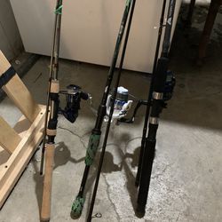Fishing Rods And Reels Plus Assorted Tackle