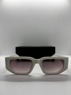 Luxury Rectangle Designer Sunglasses – Black & White Frames | Includes Box, Case & Dust Bag